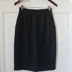 Kelly Harper Petite Black Wool Skirt 6P Vintage